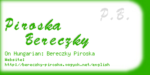 piroska bereczky business card